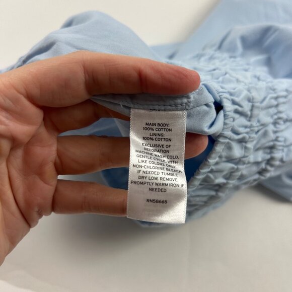 Treasure & Bond Light Blue Canvas Eyelet Trim Pull On Shorts L - Picture 4 of 5